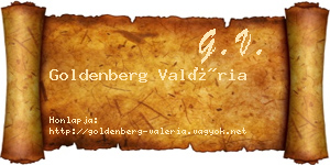 Goldenberg Valéria névjegykártya